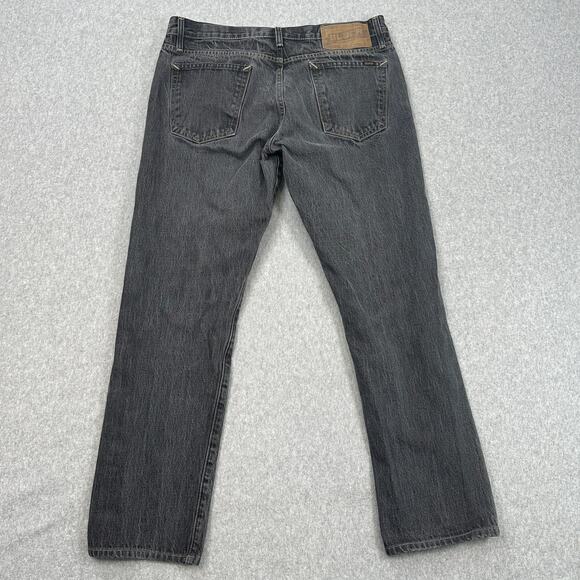 Bluer than Indigo Jeans Mens 35 Classic Straight Selvage Button Fly Black Washed - Picture 4 of 10